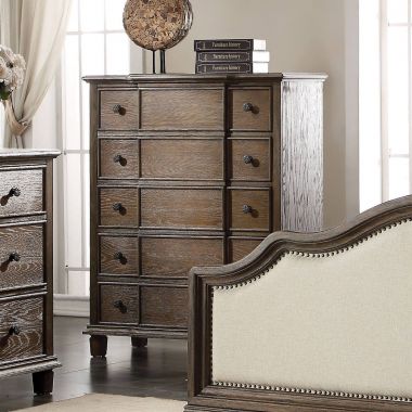 ACME Baudouin Furniture Warehouse Chest in Weathered Oak