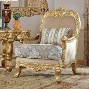 Homey Design HD-2666 Chair in Metallic Bright Gold