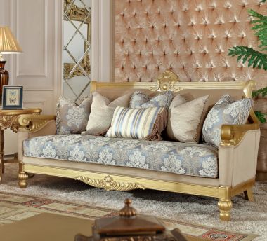 Homey Design HD-2666 Sofa in Metallic Bright Gold