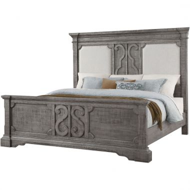 ACME Artesia Queen Bed, Fabric and Salvaged Natural