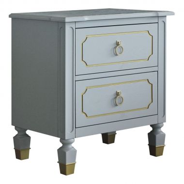 ACME House Marchese Nightstand in Pearl Gray Finish