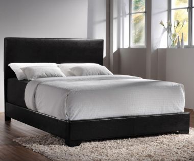 Coaster Conner Eastern King Upholstered Low-Profile Bed in Black/Dark Brown