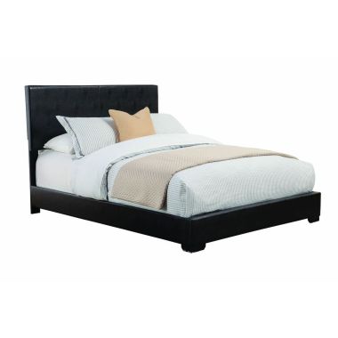 Coaster Conner Queen Upholstered Panel Bed in Black