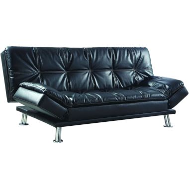 Coaster Dilleston Tufted Back Upholstered Sofa Bed in Black