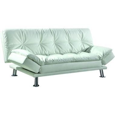 Coaster Dilleston Tufted Back Upholstered Sofa Bed in White