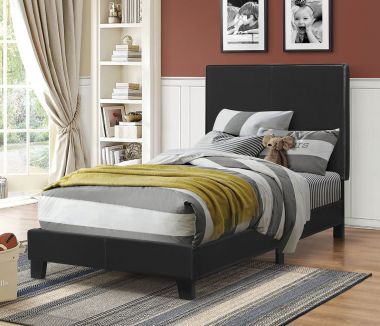 Coaster 300558 Twin Upholstered Low Profile Bed in Black