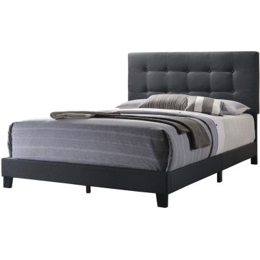 Coaster Mapes Tufted Upholstered Queen Bed in Charcoal