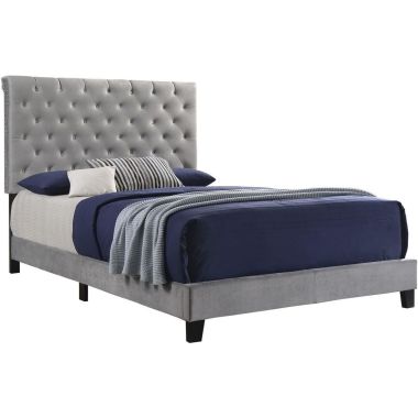 Coaster Warner Queen Upholstered Bed in Grey