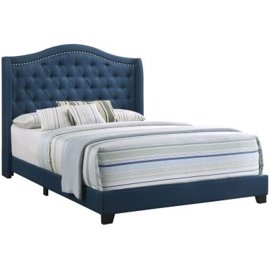 Coaster Sonoma Camel Back Queen Bed in Blue