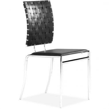 Zuo Modern Criss Cross Dining Chair in Black - Set of 4 - ZUO-333012 in [category]