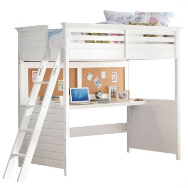 Bunk Beds With Storage Kids Loft Bed, Acme Freya Loft Bed With Bookcase Ladder