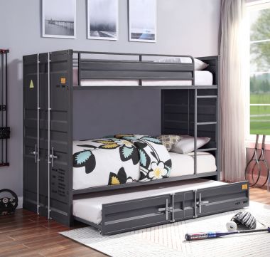 ACME Cargo Bunk Bed with Trundle (Twin/Twin), Gunmetal