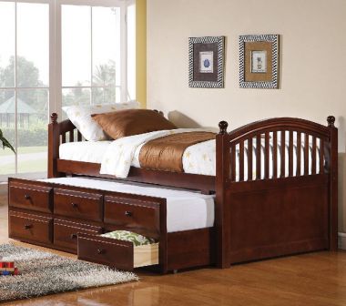 Coaster 400381T Twin Daybed with Trundle in Chestnut