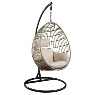 ACME Vasant Patio Swing Chair with Stand, Fabric & Wicker