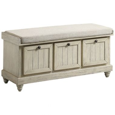 Homelegance Woodwell Lift Top Storage Bench in Beige