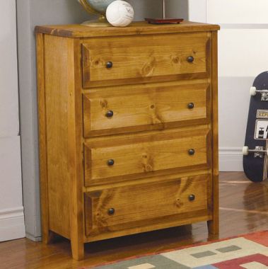 Coaster Wrangle Hill 4 Drawer Chest in Amber Wash