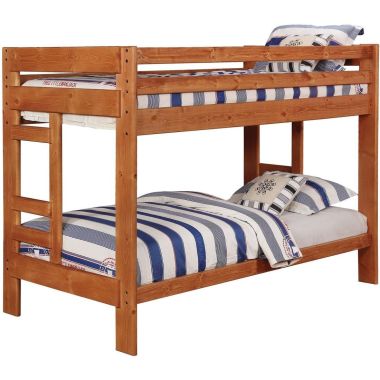 Coaster Wrangle Hill Twin Over Twin Bunk Bed in Amber Wash