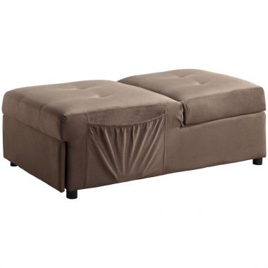 Homelegance Garrell Lift Top Storage Bench with Pull-out Bed in Brown