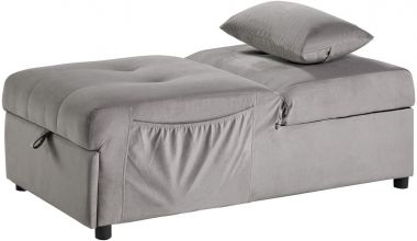 Homelegance Garrell Lift Top Storage Bench with Pull-out Bed in Brownish Gray