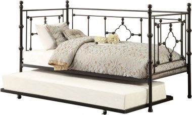 Homelegance Auberon Metal Daybed with Trundle in Black Frame