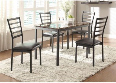 Homelegance Flannery 5pc Dining Table Set in Black