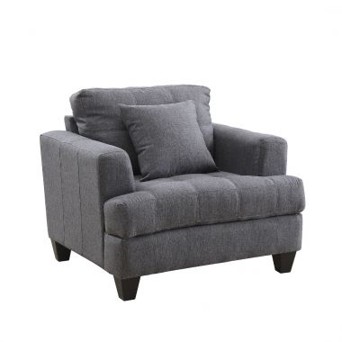 Coaster Samuel Upholstered Chair with Tufted Cushions in Charcoal