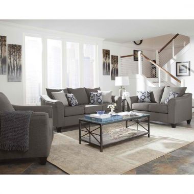 Coaster Salizar Grey 3pc Livingroom Set with Flared Arms in Grey