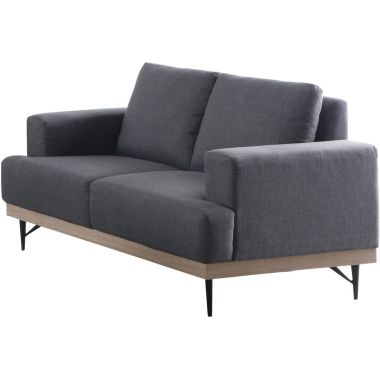 Coaster Kester Recessed Track Arm Loveseat in Charcoal