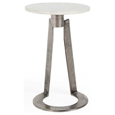 Classic Home Leyton Accent Table in White Marble