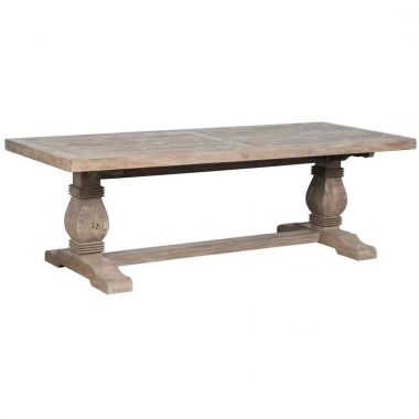Classic Home Caleb 94" Dining Table in Distressed Brown
