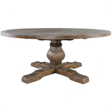 Classic Home Caleb 72" Round Dining Table in Distressed Finish