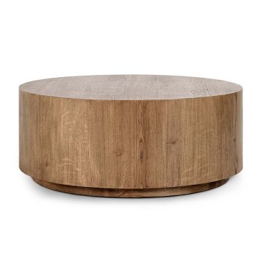 Classic Home Layne 42" Round Coffee Table in Light in Brown