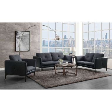 ACME Harun 3pc Livingroom Set in Gray Fabric & PU