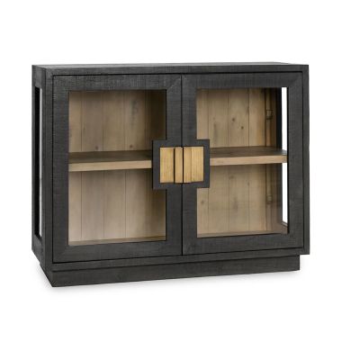 Classic Home Larson Reclaimed Pine 2Door Cabinet in Antique Black