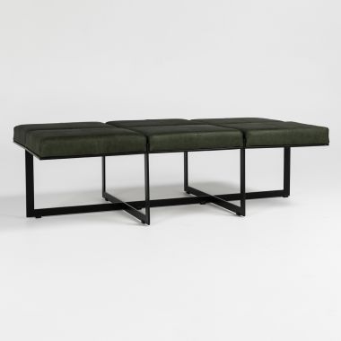 Classic Home Calvin 62" Ottoman in Forest Green
