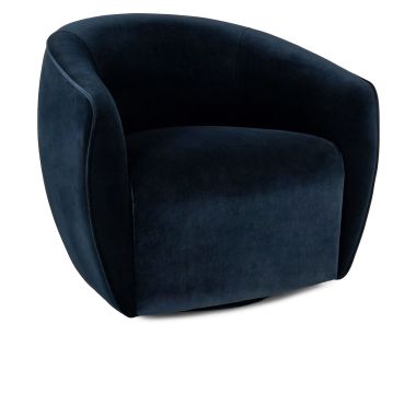 Classic Home Harper Swivel Accent Chair in Midnight Blue
