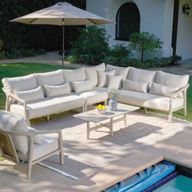 Classic Home Aria Outdoor 4pc Sectional in Gray