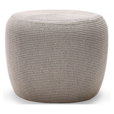 Classic Home Mia 21" Outdoor Pouf in Taupe