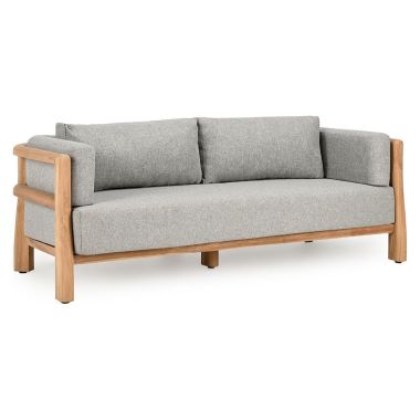 Classic Home Aston 82" Outdoor Sofa in Natural/Gray
