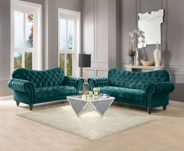 ACME Iberis 2pc Livingroom Set, Green Velvet