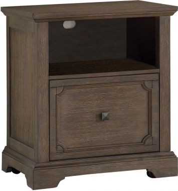 Homelegance Toulon Lateral File with Casters in Distressed Dark Oak