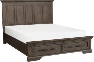Homelegance Toulon Queen Storage Bed in Oak Wire-Brushed Distressing