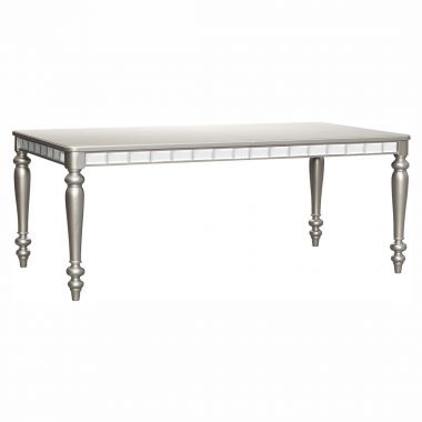 Homelegance Orsina Dining Table, Mirrored Apron in Siver
