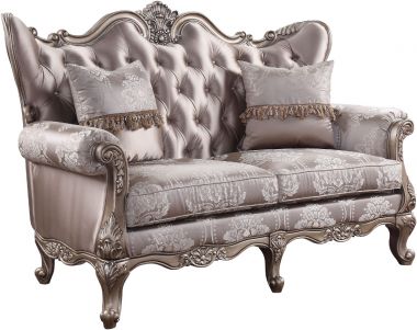 ACME Jayceon Loveseat with 2 Pillows, Fabric and Champagne