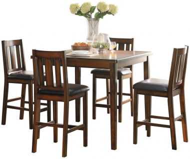 Homelegance Delmar 5pc Counter Height Set in Burnished Brown