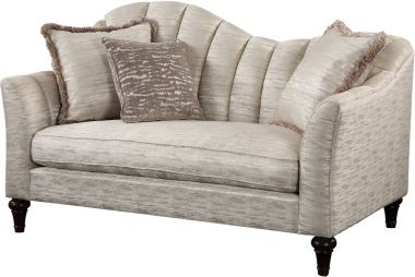 ACME Athalia Loveseat with 3 Pillows, Shimmering Pearl