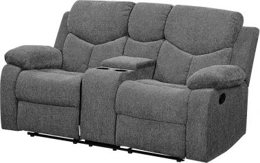 ACME Kalen Loveseat with Console (Motion), Gray Chenille