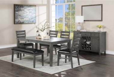 Homelegance Nashua 6pc Dining Table Set in Gray