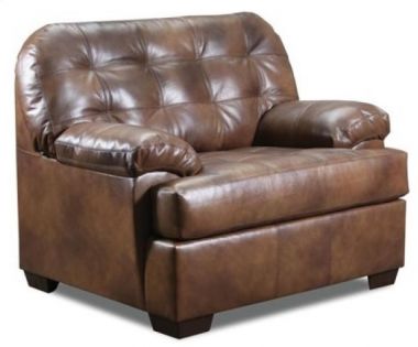 ACME Saturio Chair, 2-Tone Brown Top Grain Leather Match