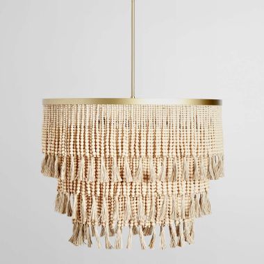 Classic Home Brittany Beaded Chandelier in Natural